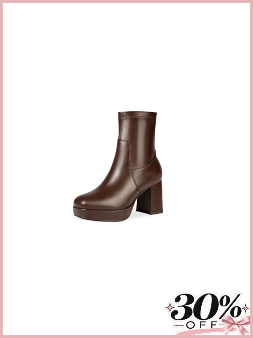 Stretch Ankle Boots Platform Chunky Booties Square Toe Women's